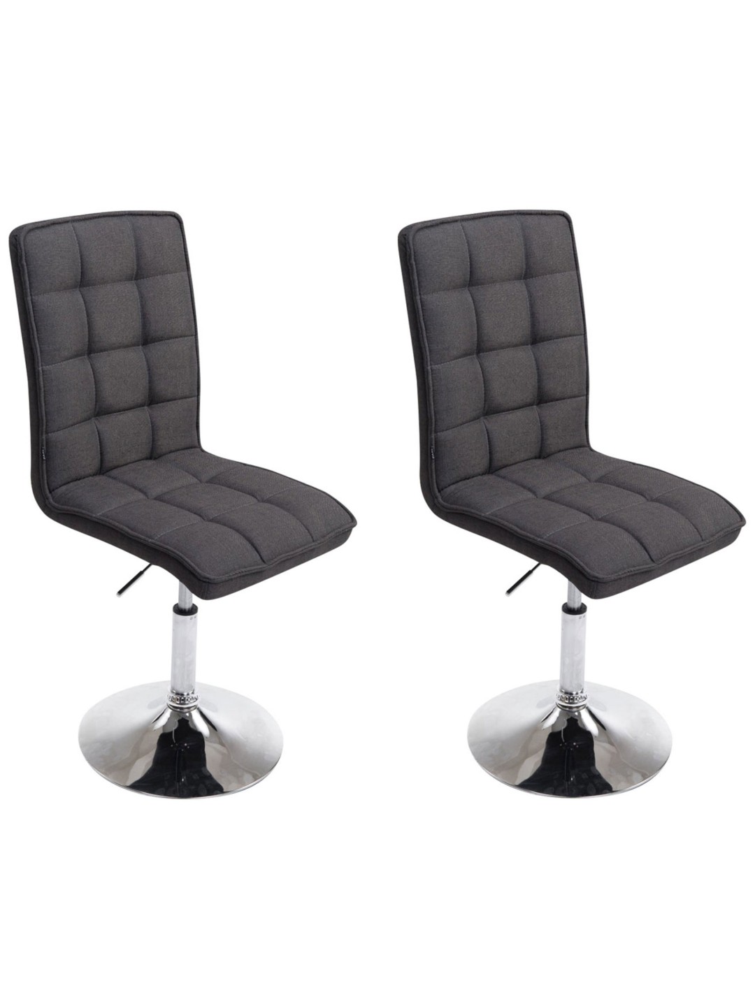 Juego de 2 sillas de comedor Peking V2 tela, gris oscuro
