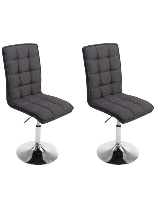 Juego de 2 sillas de comedor Peking V2 tela, gris oscuro Juego de 2 sillas de comedor Peking V2 tela, gris oscuro