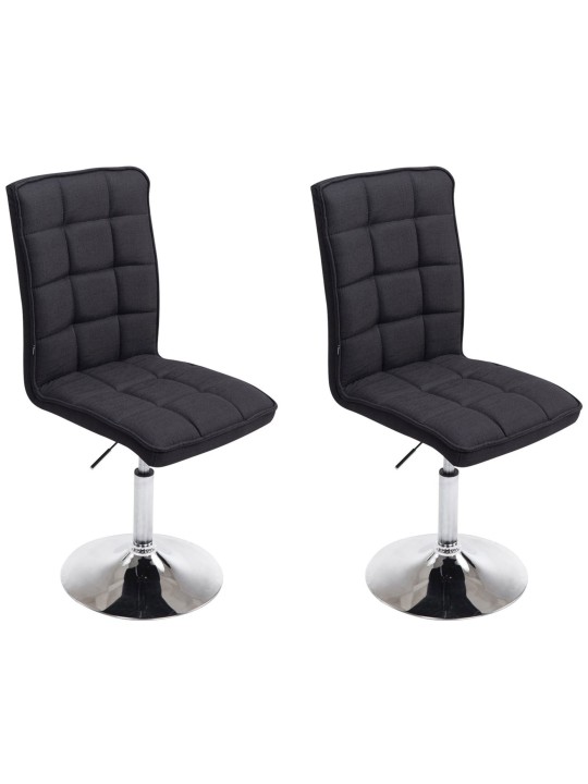 Juego de 2 sillas de comedor Pekín V2 tela, negro Juego de 2 sillas de comedor Pekín V2 tela, negro