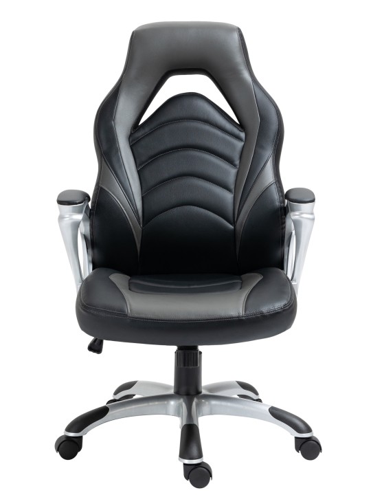 Silla de oficina Foxton piel sintética, negro/gris