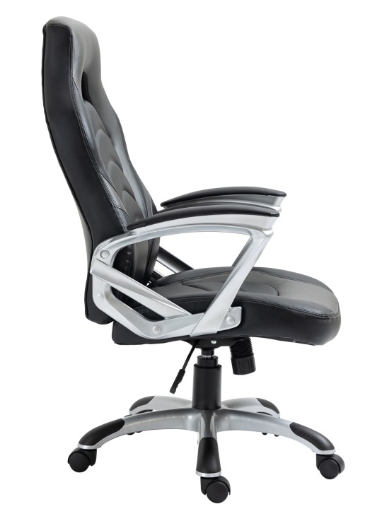 Silla de oficina Foxton piel sintética, negro/gris