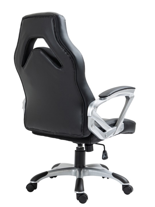 Silla de oficina Foxton piel sintética, negro/gris