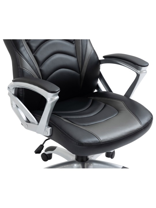 Silla de oficina Foxton piel sintética, negro/gris