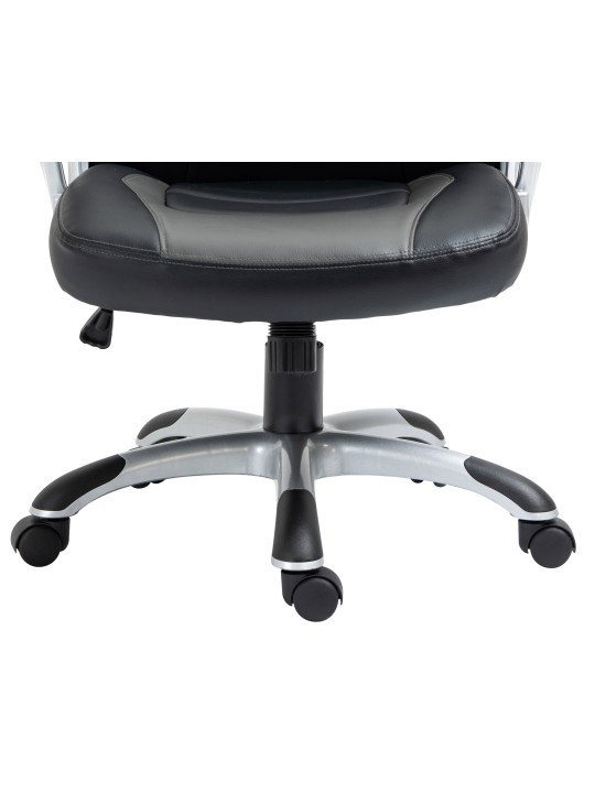 Silla de oficina Foxton piel sintética, negro/gris