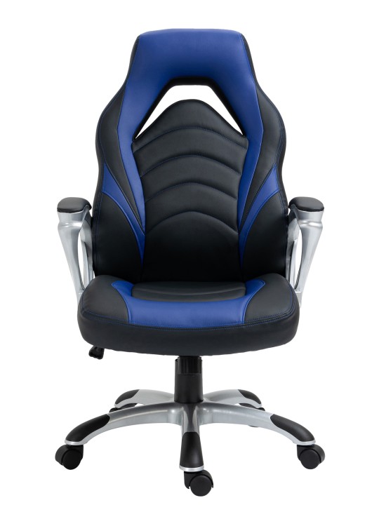 Silla de oficina Foxton piel sintética, negro/azul Silla de oficina Foxton piel sintética, negro/azul