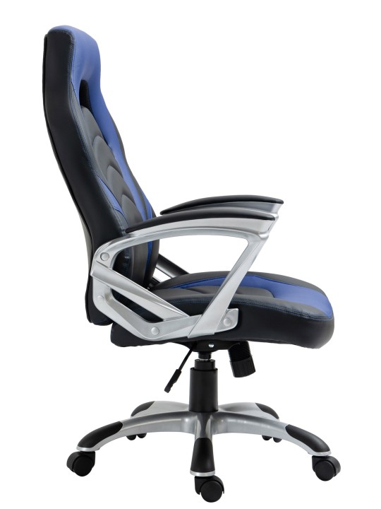 Silla de oficina Foxton piel sintética, negro/azul Silla de oficina Foxton piel sintética, negro/azul