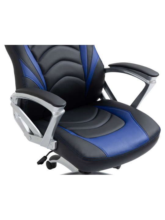 Silla de oficina Foxton piel sintética, negro/azul Silla de oficina Foxton piel sintética, negro/azul