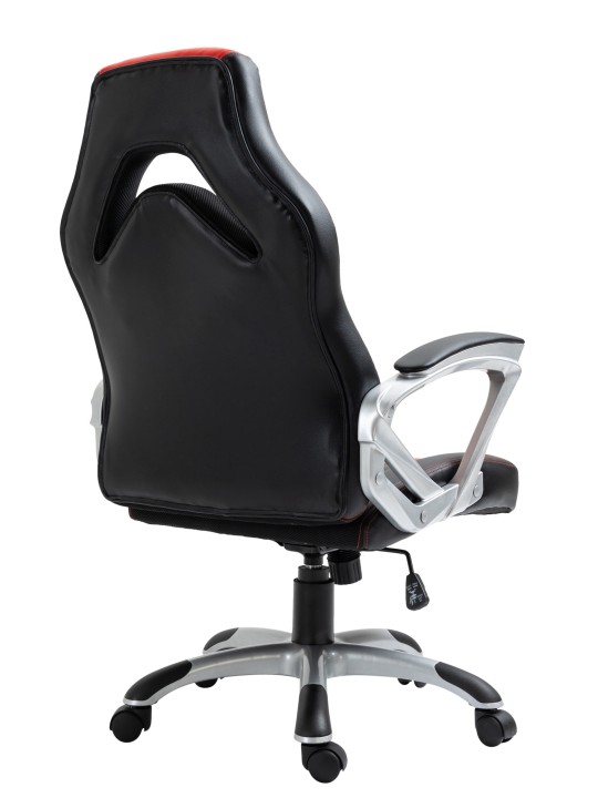 Silla de oficina Foxton piel sintética, negro/rojo