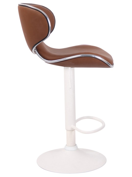 Juego de 2 taburetes de bar Las Vegas V2 de piel sintética, marrón claro