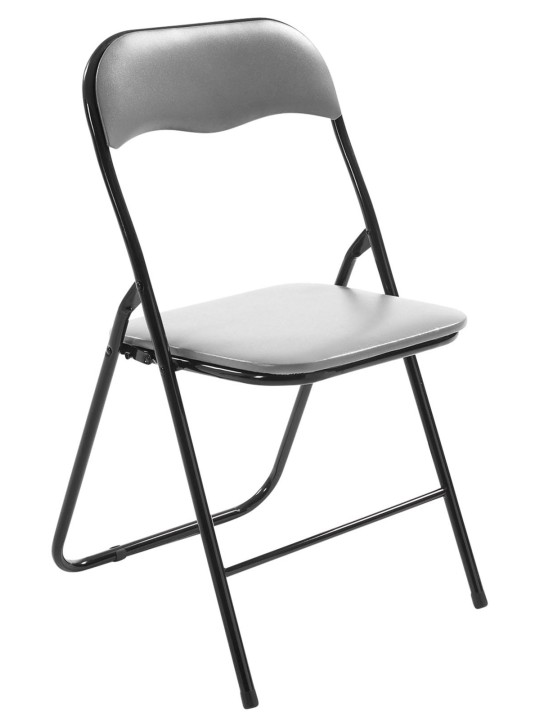Conjunto de 2 sillas plegables Felix, gris/negro