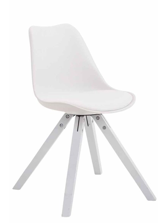 Conjunto de 4 sillas Toulouse polipiel Square, blanco Conjunto de 4 sillas Toulouse polipiel Square, blanco