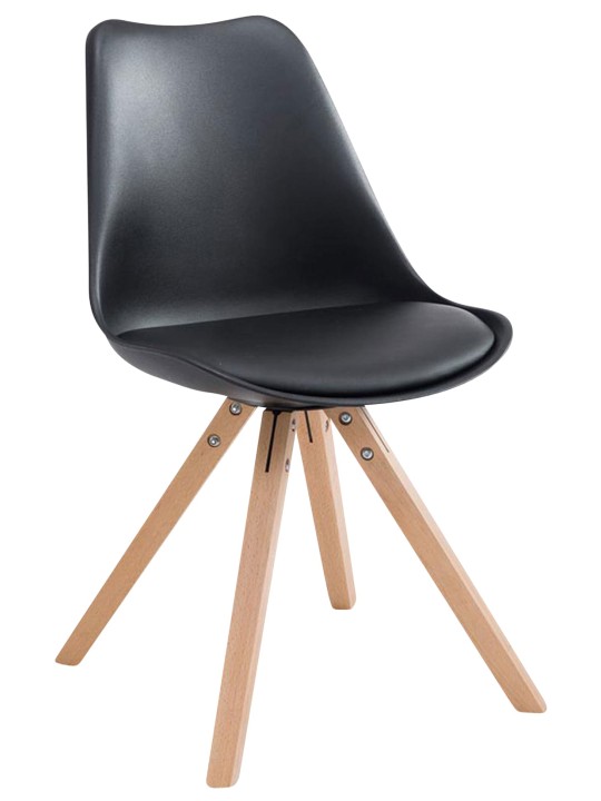 Conjunto de 4 Sillas Toulouse Polipiel Natura Cuadradas, negro Conjunto de 4 Sillas Toulouse Polipiel Natura Cuadradas, negro