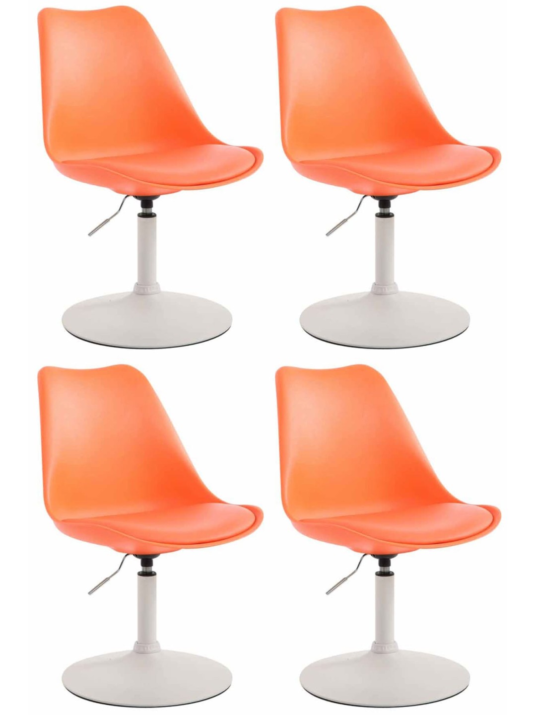 Juego de 4 sillas de comedor Maverick W plástico, naranja