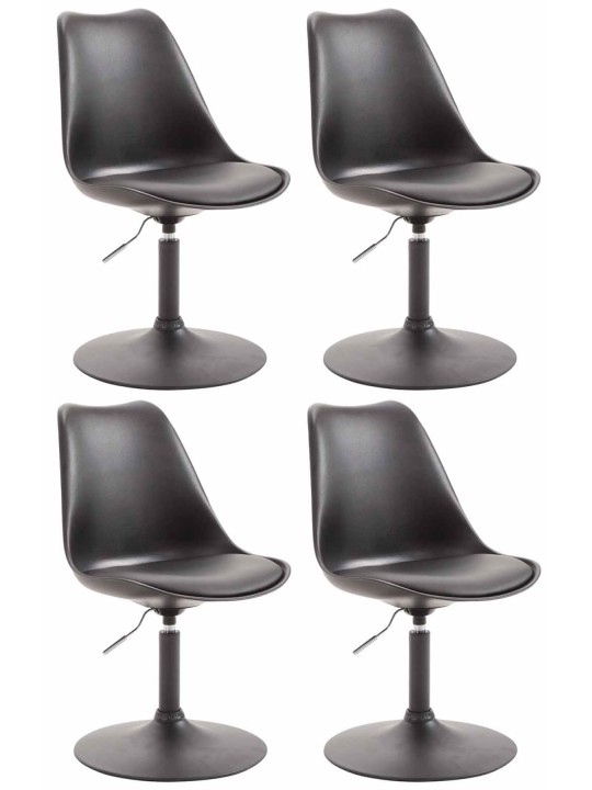 Juego de 4 sillas de comedor Maverick B plástico, negro Juego de 4 sillas de comedor Maverick B plástico, negro