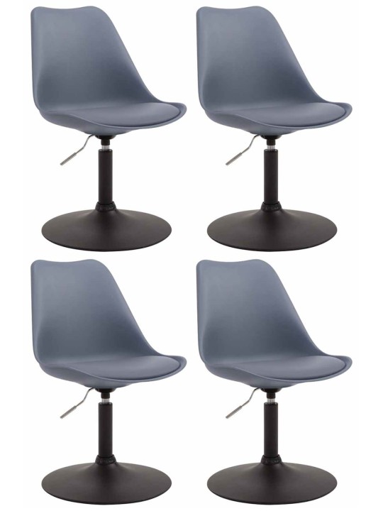 Juego de 4 sillas de comedor Maverick B plástico, gris Juego de 4 sillas de comedor Maverick B plástico, gris