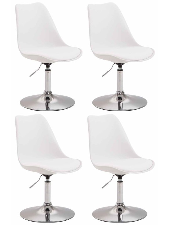 Juego de 4 sillas de comedor Maverick C plástico, blanco Juego de 4 sillas de comedor Maverick C plástico, blanco