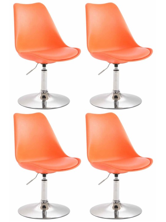 Juego de 4 sillas de comedor Maverick C plástico, naranja Juego de 4 sillas de comedor Maverick C plástico, naranja