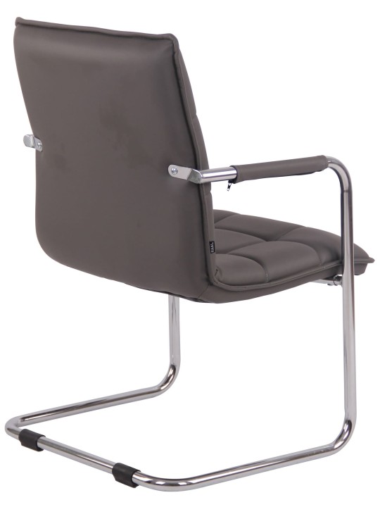 Juego de 2 sillas de visita Gandia polipiel cromada, gris Juego de 2 sillas de visita Gandia polipiel cromada, gris