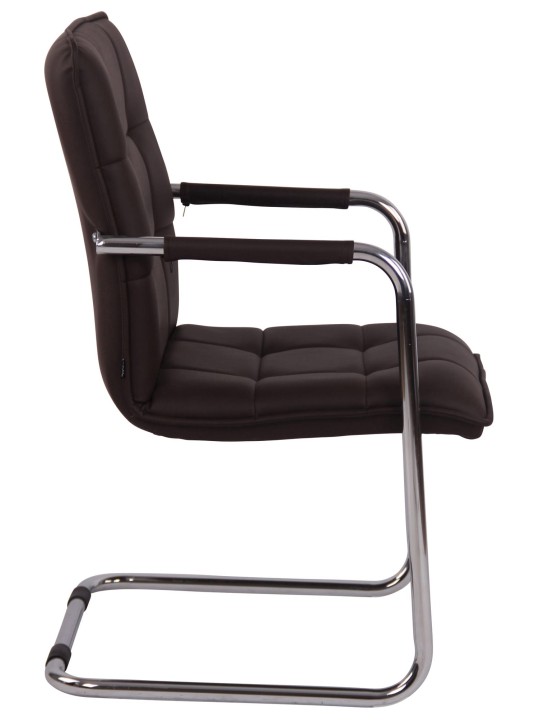 Juego de 2 sillas de visita Gandia polipiel cromada, marrón Juego de 2 sillas de visita Gandia polipiel cromada, marrón