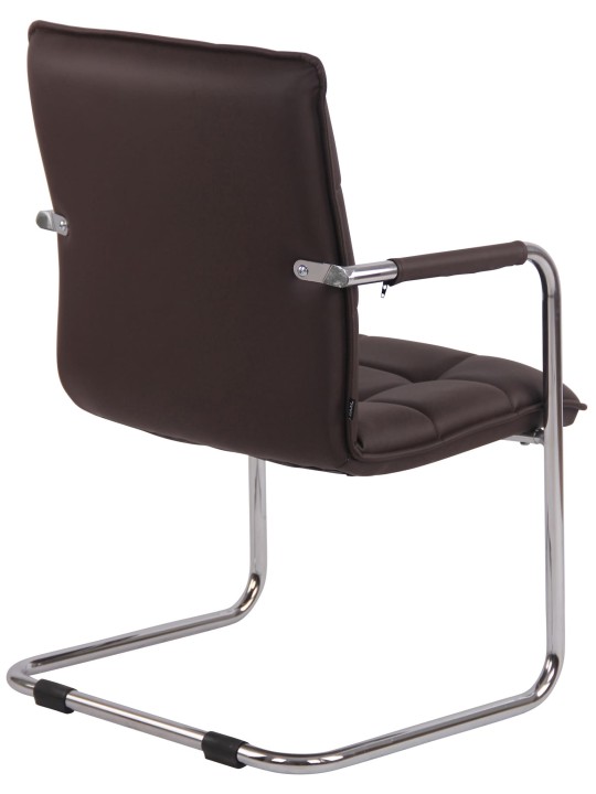 Juego de 2 sillas de visita Gandia polipiel cromada, marrón Juego de 2 sillas de visita Gandia polipiel cromada, marrón