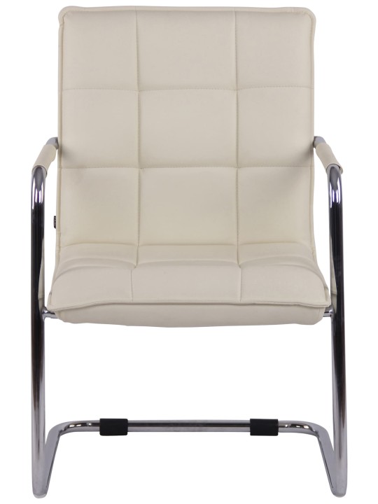 Juego de 2 sillas de visita Gandia polipiel cromada, crema Juego de 2 sillas de visita Gandia polipiel cromada, crema