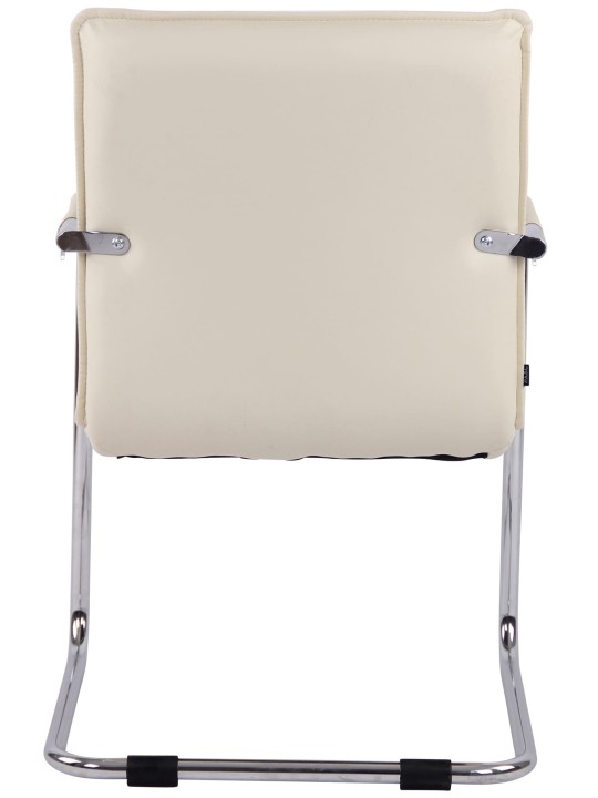 Juego de 2 sillas de visita Gandia polipiel cromada, crema Juego de 2 sillas de visita Gandia polipiel cromada, crema