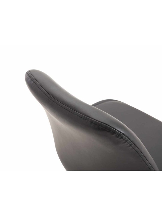 Juego de 4 sillas de comedor Maverick C polipiel, negro