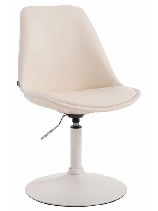 Juego de 4 sillas de comedor Maverick W polipiel, crema