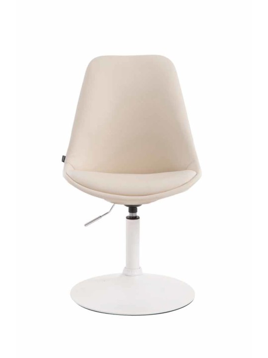 Juego de 4 sillas de comedor Maverick W polipiel, crema