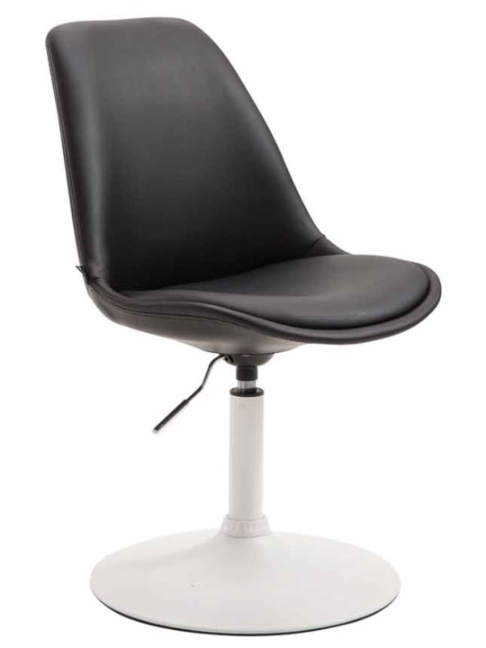 Juego de 4 sillas de comedor Maverick W polipiel, negro