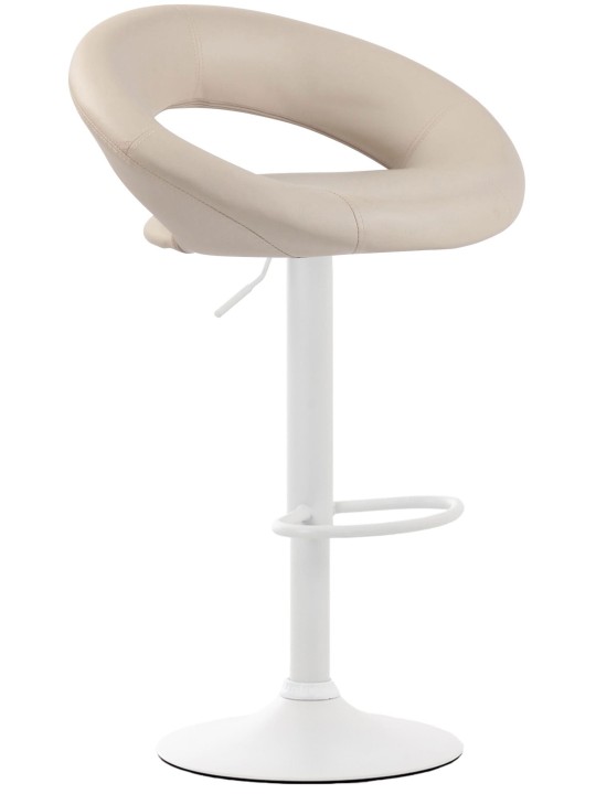 Juego de 2 taburetes de bar Olinda de piel sintética, crema