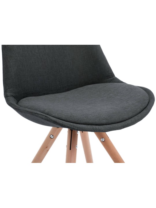 Conjunto de 4 Sillas Toulouse Tela Natura Redondas, gris oscuro