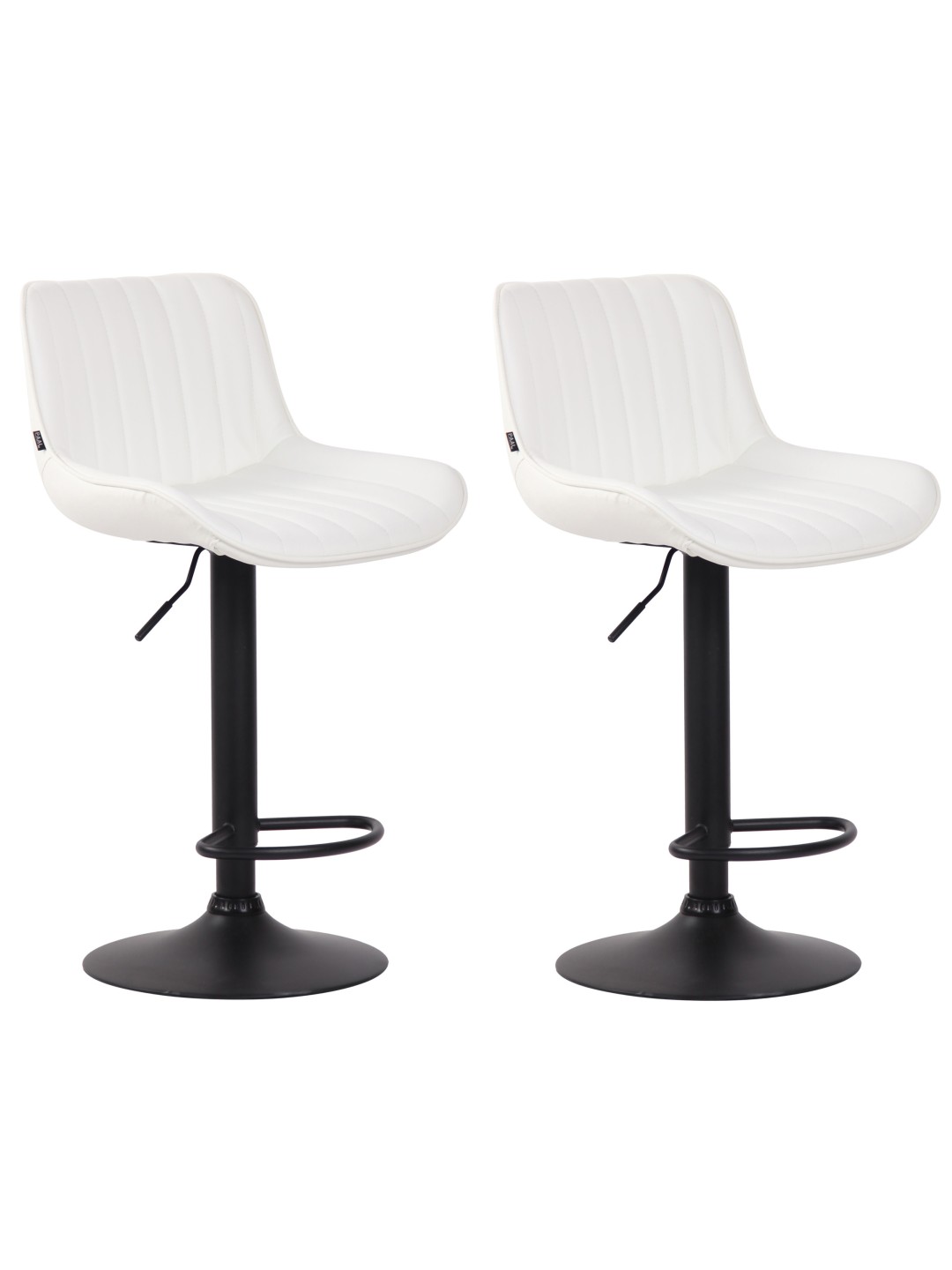 Juego de 2 taburetes de bar Lentini de piel sintética, blanco