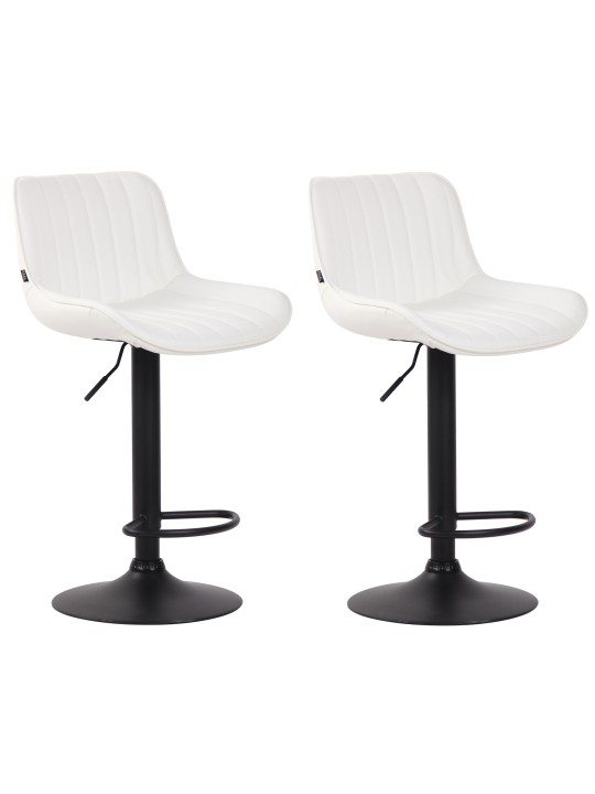 Juego de 2 taburetes de bar Lentini de piel sintética, blanco