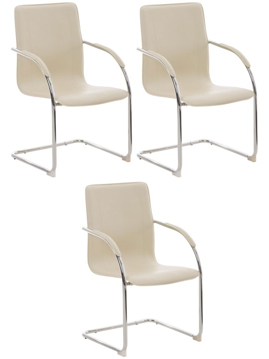 Conjunto de 3 sillas Melina, crema Conjunto de 3 sillas Melina, crema