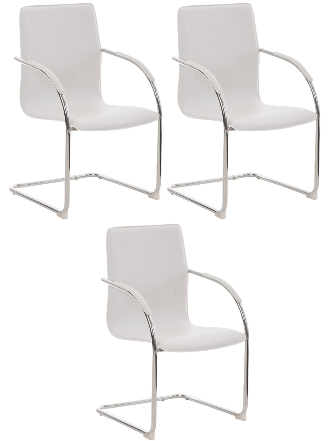 Conjunto de 3 sillas Melina, blanco