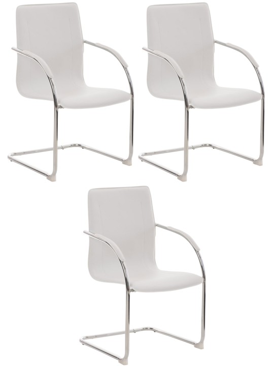 Conjunto de 3 sillas Melina, blanco