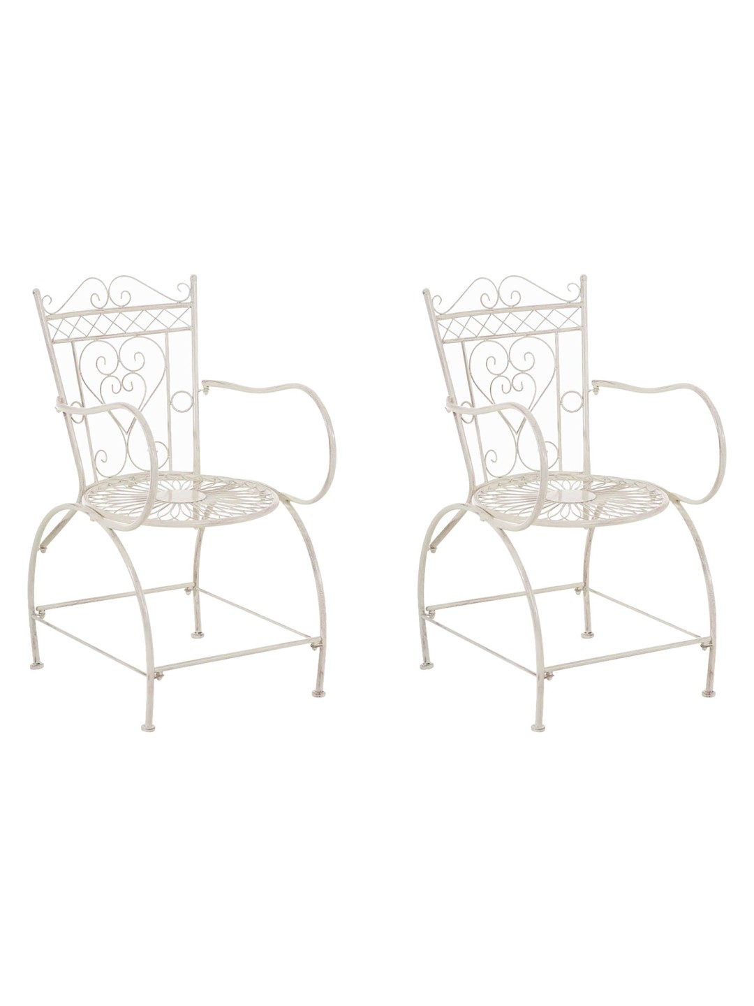 Conjunto de 2 sillas Sheela, crema antiguo