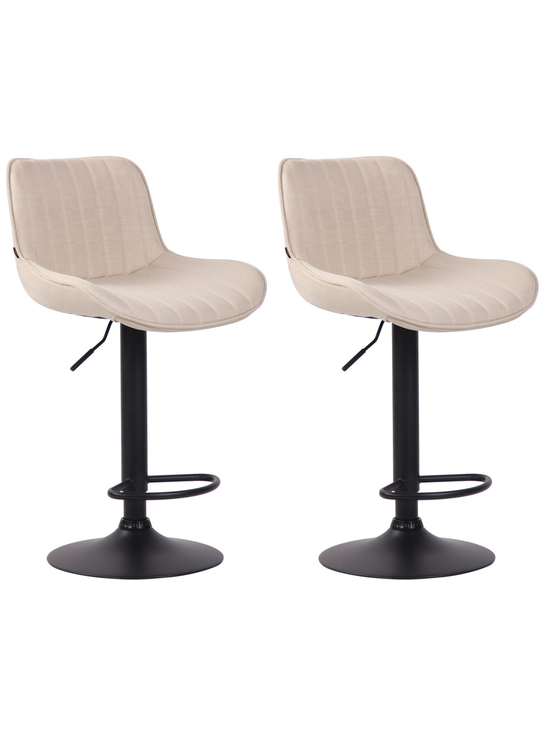 Juego de 2 taburetes de bar tela Lentini, crema