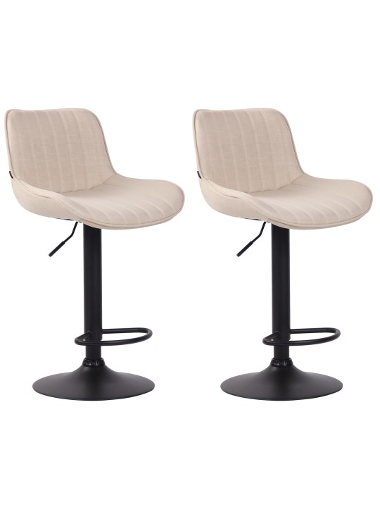 Juego de 2 taburetes de bar tela Lentini, crema