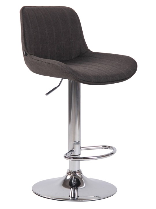 Juego de 2 taburetes de bar Lentini tela cromo, gris oscuro