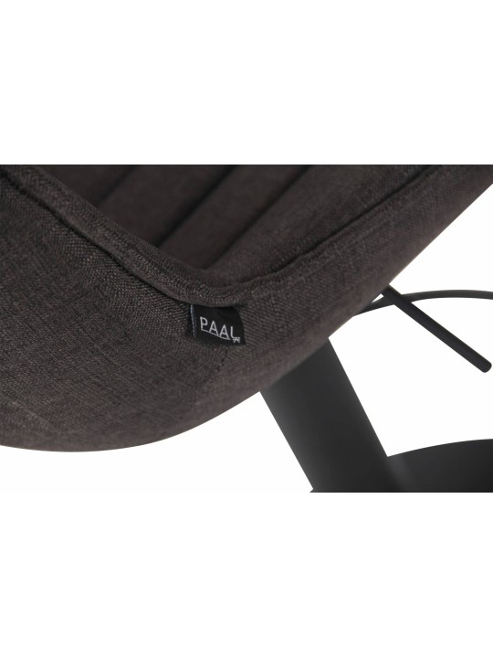 Juego de 2 taburetes de bar tela Lentini, gris oscuro Juego de 2 taburetes de bar tela Lentini, gris oscuro