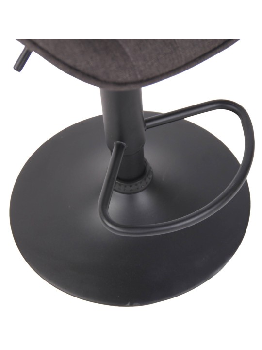 Juego de 2 taburetes de bar tela Lentini, gris oscuro Juego de 2 taburetes de bar tela Lentini, gris oscuro