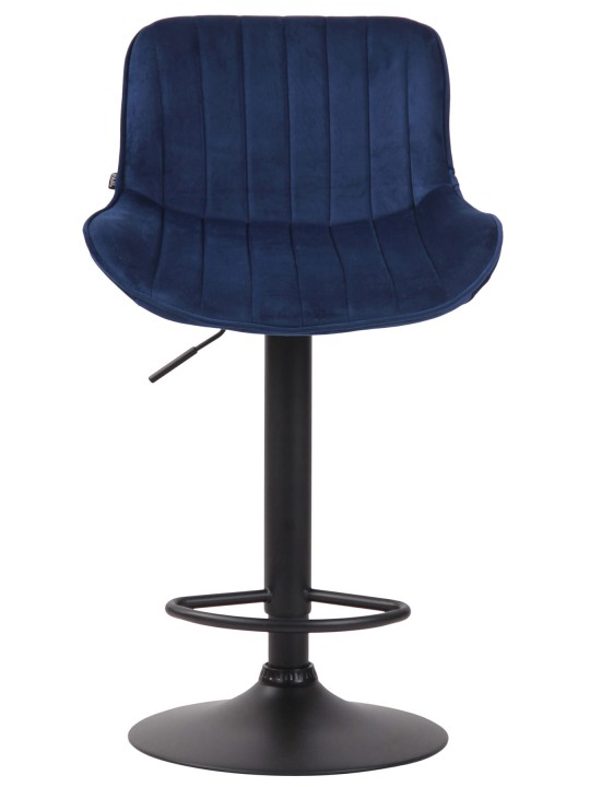 Juego de 2 taburetes de bar Lentini terciopelo, azul Juego de 2 taburetes de bar Lentini terciopelo, azul