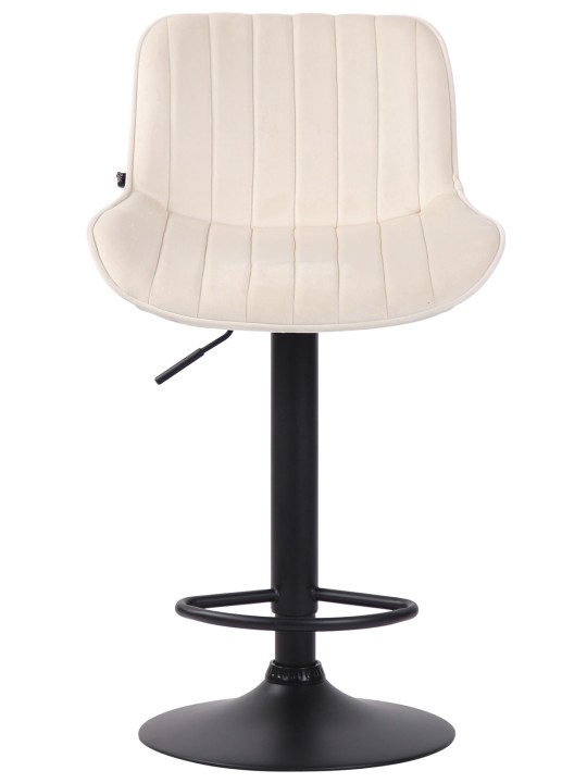 Juego de 2 taburetes de bar Lentini terciopelo, crema