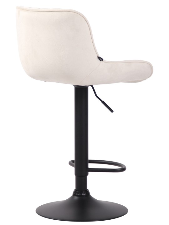 Juego de 2 taburetes de bar Lentini terciopelo, crema