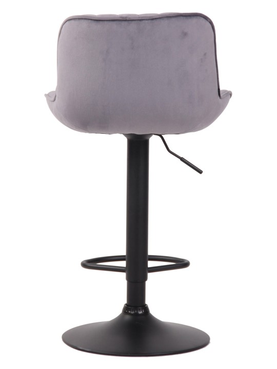 Juego de 2 taburetes de bar Lentini terciopelo, gris oscuro