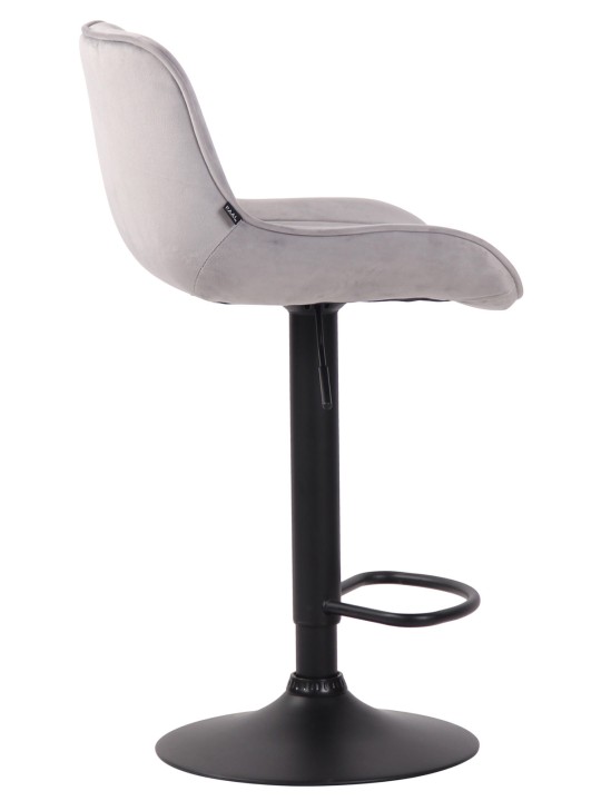 Juego de 2 taburetes de bar Lentini terciopelo, gris