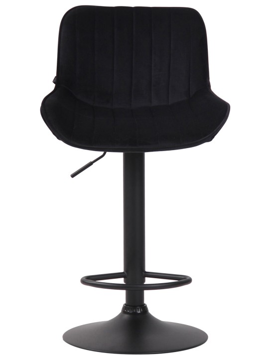 Juego de 2 taburetes de bar Lentini terciopelo, negro Juego de 2 taburetes de bar Lentini terciopelo, negro