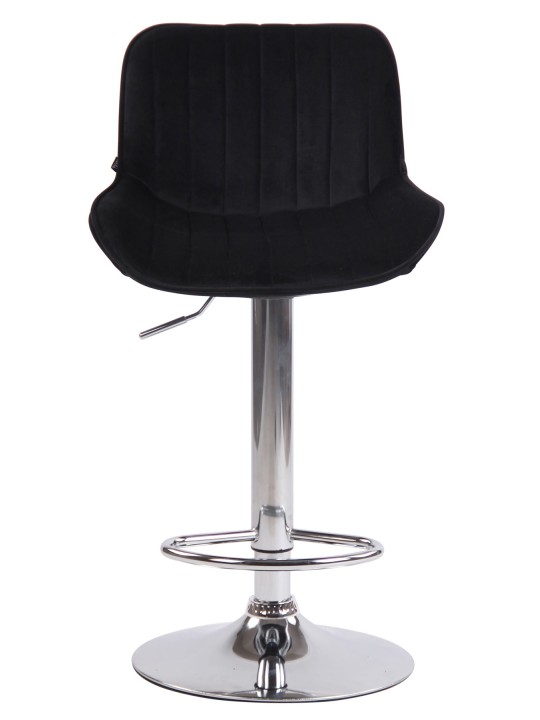 Juego de 2 taburetes de bar Lentini terciopelo cromado, negro